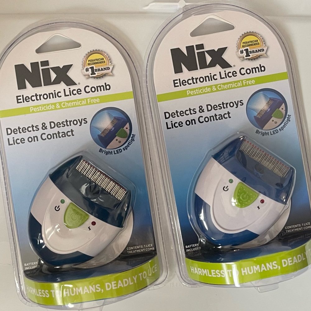 Nix Electronic Lice Comb with Bright LED Spotlight Pesticide Free Kills Lice X2